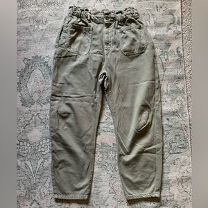 Zara High Waist PaperBag Waist Khaki Pants Size 10 EU 42